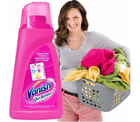 Vanish Oxi Action odstraňovač skvrn růžový 1 l