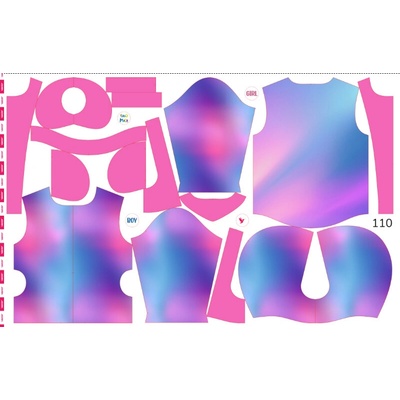 Takoy Panel se střihem 110 dětská softshellová bunda pastelový gradient-NS-29035