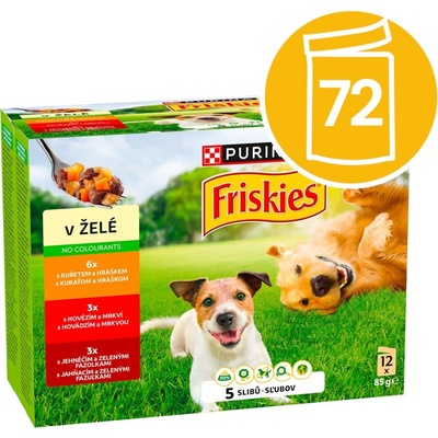 Friskies Adult hovězí kuře jehněčí v želé 72 x 85 g