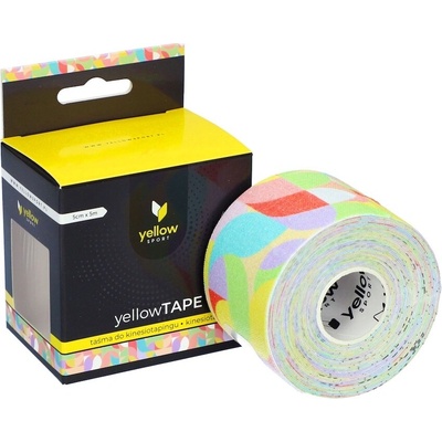 yellowSPORT kineziologický tejp pastelová abstrakt 5 cm x 5 m