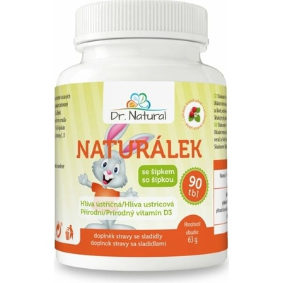 Dr. Natural hliva ustricovitá pre deti so šípkami 90 tabliet