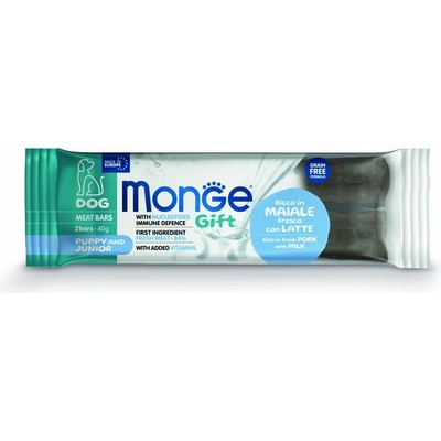 MONGE GIFT Dog Puppy Junior tyčinky s vepřovým masem mlékem a nukleotidy 40 g