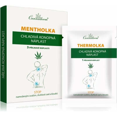 Cannaderm MENTHOLKA NÁPLASŤ chladivá konopná náplasť 3 ks