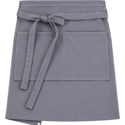 CG Workwear Gastro zástěra Roma s kapsami odolná proti pomačkání šedá slonovinová 50 x 78 cm CGW1262