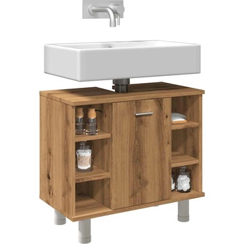 vidaXL Шкаф за баня, дъб артизан, 60x32x53, 5 см, инженерно дърво (856145)