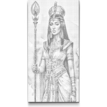 Vymalujsisam.cz Tečkování - Kleopatra - Egyptská královna Velikost: 40x80cm, Rámování: Pouze srolované plátno, Barva teček: Červená