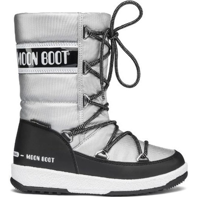 Moon Boot JR Girl quilted WP detské snehule strieborná