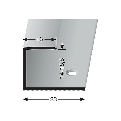 Küberit Ukončovací profil Stříbro F4 13mm