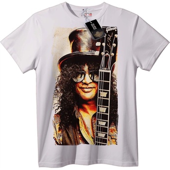 NOONEBRAND SLASH GUNS ROSES Тениска Рок звезда с китара - XL, White