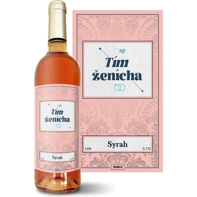 Sablio Tím ženícha Syrah ružové suché víno 12 % 0,75 l (čistá fľaša)