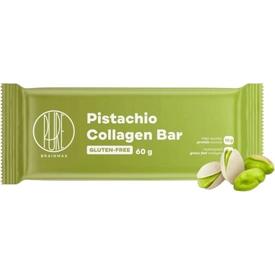 BrainMax Pure Collagen Bar kolagenová tyčinka pistácie 60 g