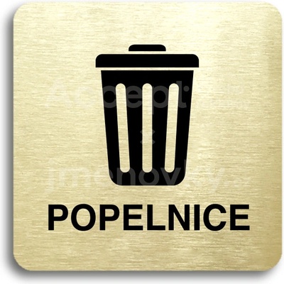 ACCEPT Piktogram popelnice III - zlatá tabulka - černý tisk bez rámečku