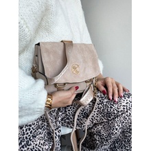 Béžová trojpriehradková crossbody kabelka F-324-beige