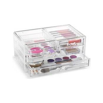 PLASTIC FORTE organizér na make-up - priehľadné šuplíčky