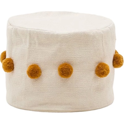 Kave Home Béžovo-žlutý puf Manua 40 cm