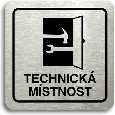 Accept Piktogram "technická místnost" (80 × 80 mm) (stříbrná tabulka - černý tisk)