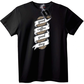 NOONEBRAND Тениска Добро кафе, добър ден - M, White
