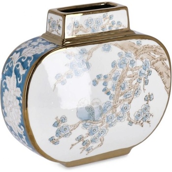 Bizzotto Порцеланова ваза LIANG 27x11x24 син/бял (0503268)