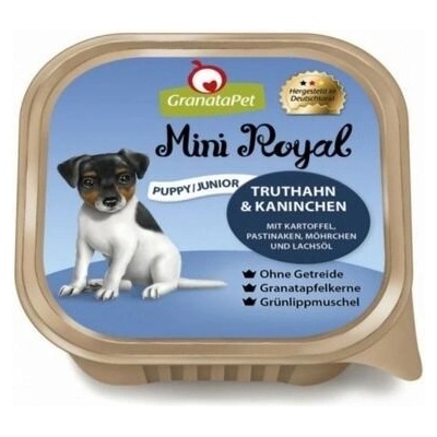 GranataPet Mini Royal Puppy/Junior Krůta & králík s bramborami pastinákem mrkví a lososovým olejem 150 g