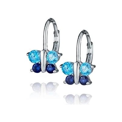 NUBIS® Dívčí stříbrné náušnice na klapku motýlci NB-3346-M