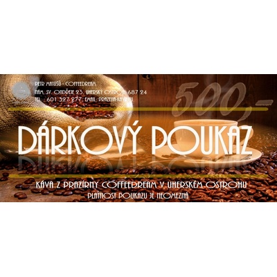COFFEEDREAM DÁRKOVÝ POUKAZ V HODNOTĚ 500Kč Poukaz 500 KP3