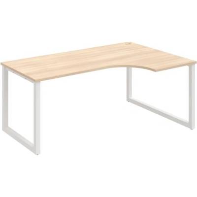 Hobis Pracovný stôl UNI O, ergo, ľavý, 180 x 75,5 x 120 cm, agát/biela