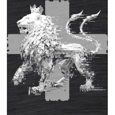 123TRIKO termoska Český glitch lev, bílý tisk 500 ml