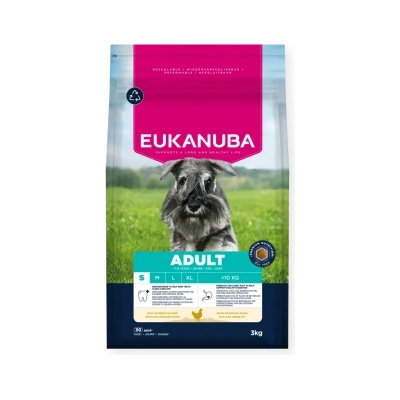 EUKANUBA Adult Small Breed - Балансирана храна за израснали кучета от малки породи с пилешко и пуешко месо, 3 кг