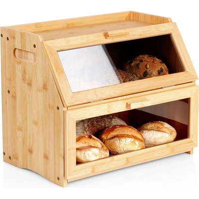 dvouúrovňový bambusový chlebník 39 × 25 × 32 cm – Hledejceny.cz
