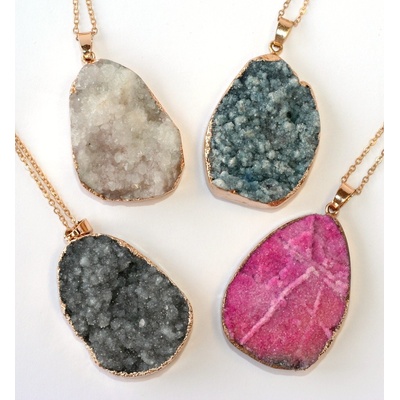 Fashion Jewerly Náhrdelník/řetízek kámen amethyst ve zlatém objetí 1182 – Hledejceny.cz