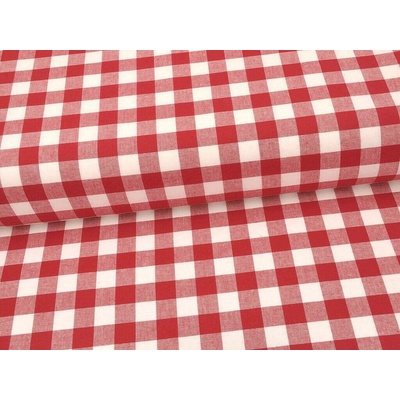 Mirtex Plátno KANAFAS 140/K32 Červená kostka 20mm šíře 150cm Ceník: METRÁŽ: od 1 metrů