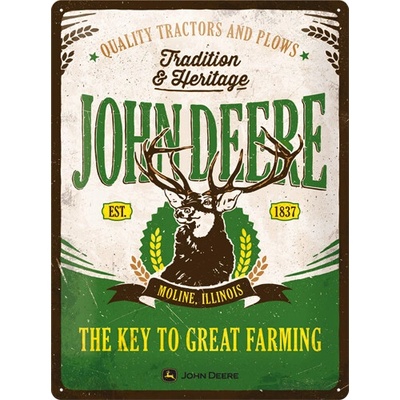 Nostalgic Art Plechová Ceduľa John Deere - Key To Great Farming
