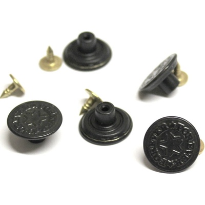 Knoflík natloukací jeansový 17mm FOREVER hvězda černá – Zboží Dáma