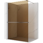 Mexen Kioto+ душова стена с рафт Walk-in 70 x 200 см, бронзово 8 мм, гън метал (800-070-121-95-32)