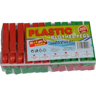 Made in China Štipce na prádlo plastové Janegal 20 + 4 ks