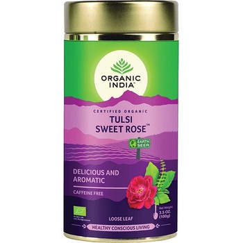 Organic India Tulsi Sladká Růže sypaný čaj 100 g