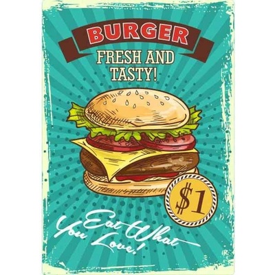 Ceduľa Restaurant Menu - Burger