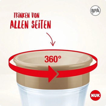 Nuk hrneček Magic Minnie Mouse s 360° okrajem na pití červený 230 ml