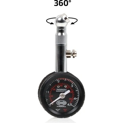 Heyner Kovový pogumovaný pneuměřič Profi 4,5 bar