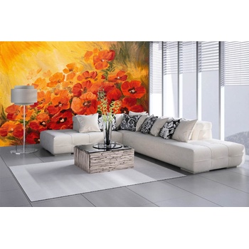 DIMEX ART s. r. o Самозалепваща се флизелинова фототапета картина - илюстрация с макове 375 x 250 см