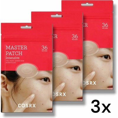 COSRX 3x Náplasti na akné Master Patch Intensive Oval-Shaped Hydrocolloid 3 x 36 ks