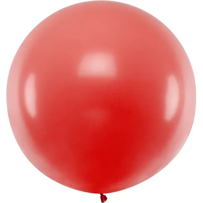 PartyDeco Червен латексов кръгъл Джъмбо балон