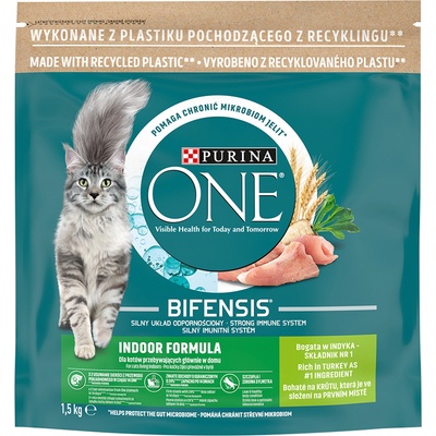 ONE Indoor Cat Adult Turkey Cat Food 1, 5 кг