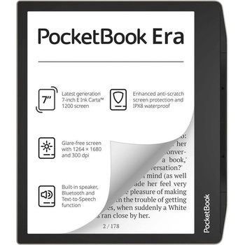 Image 1 of PocketBook Четец за е-книги PocketBook PB700 Era - 7" E-Ink Carta 1200, 64GB, SMARTlight, IPX8 водоустойчив, Wi-Fi, Bluetooth, Сребрист