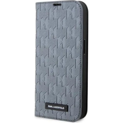 KARL LAGERFELD iPhone 14 Pro Max 6, 7" класьор сребърен Saffiano Monogram (KLBKP14XSAKLHPG)