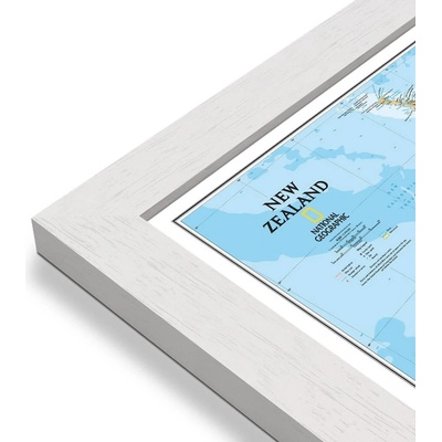 National Geographic Nový Zéland - nástěnná mapa Classic 60 x 77 cm Varianta: mapa v dřevěném rámu, Provedení: Pegi bílý