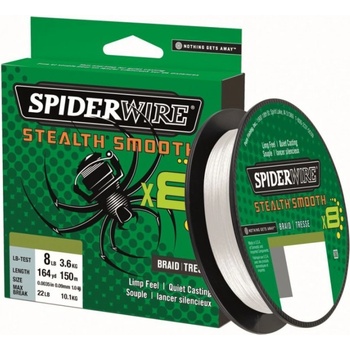 SPIDERWIRE Splietaná šnúra Stealth Smooth 8 300 m 0,13 mm 12,7 kg Priehľadná