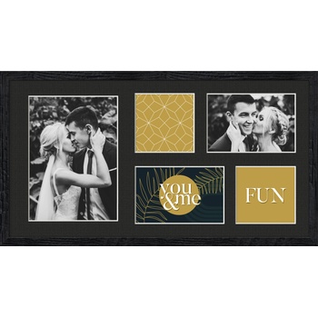 STYLER Рамка за 5 снимки Kyoto с черно паспарту 27 x 51 см черна (RA-15121)