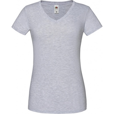 Fruit of the Loom Iconic V Neck Šedý melír