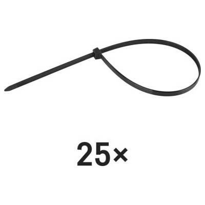Emos A2857 Sťahovacie pásky čierne 450×7.6mm 25ks A2857 - Pásky sťahovacie - O125mm, 55kg, nylon PA66